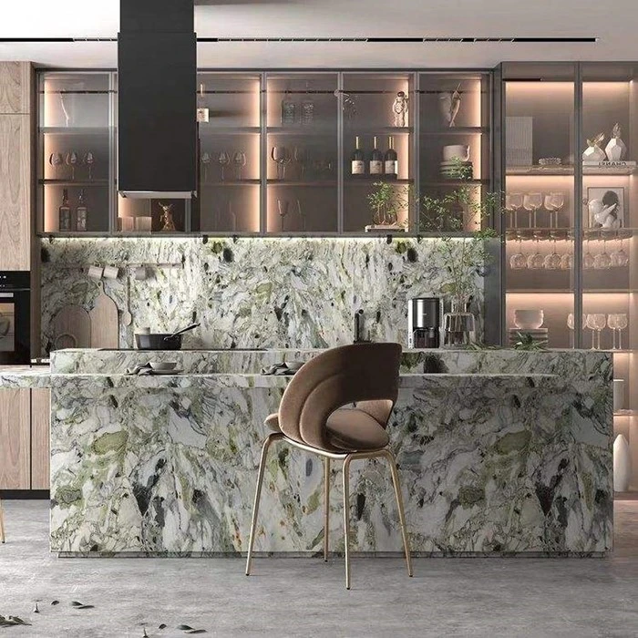 Hot Sale and Best Price Green Color 100 Natural Stone Ice Jade Green Marble Ready To Ship