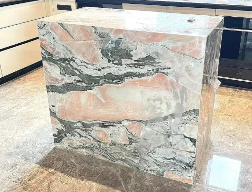 Bulgari Pink Marble Calacatta Rose Marble v luxusní dekoraci interiéru
