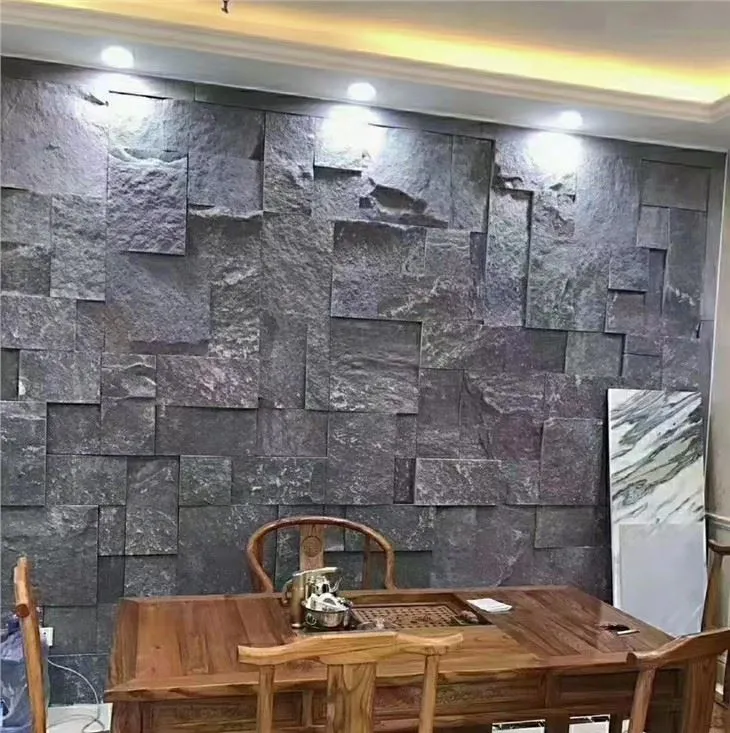 Natural Surface Black Sandstone For Wall