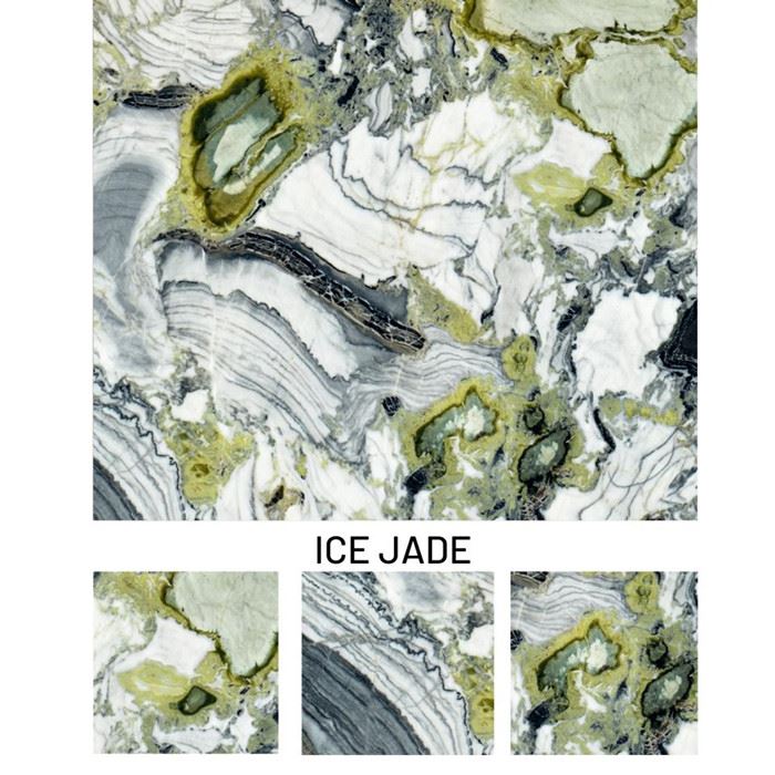 Green Color %100 Natural Stone Ice Jade Green Marble Ready To Ship